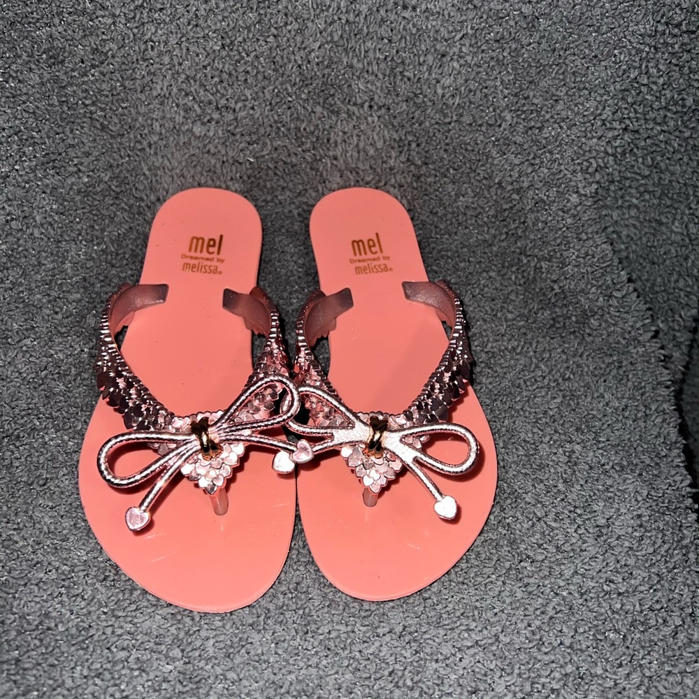 Melissa kids Pink Sandals with Bow Detail